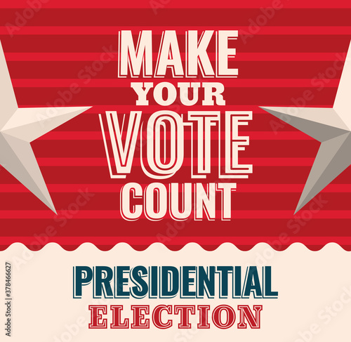 make your vote count with stars vector design