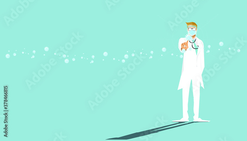  fight together for find a vaccine to prevent disease coronavirus COVID-19 Illustration medical.