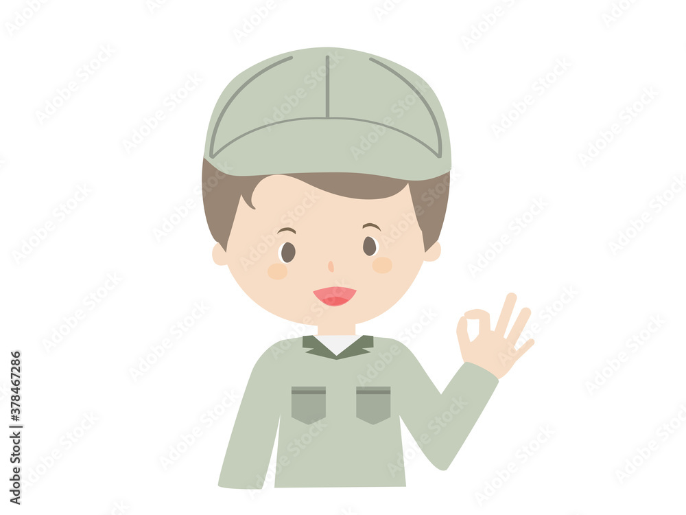 Men in work clothes to pose OK Men in work clothes to pose OK