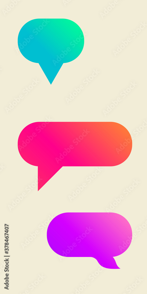Dialogue speech bubles with modern gradient Dialogue speech bubles with modern gradient