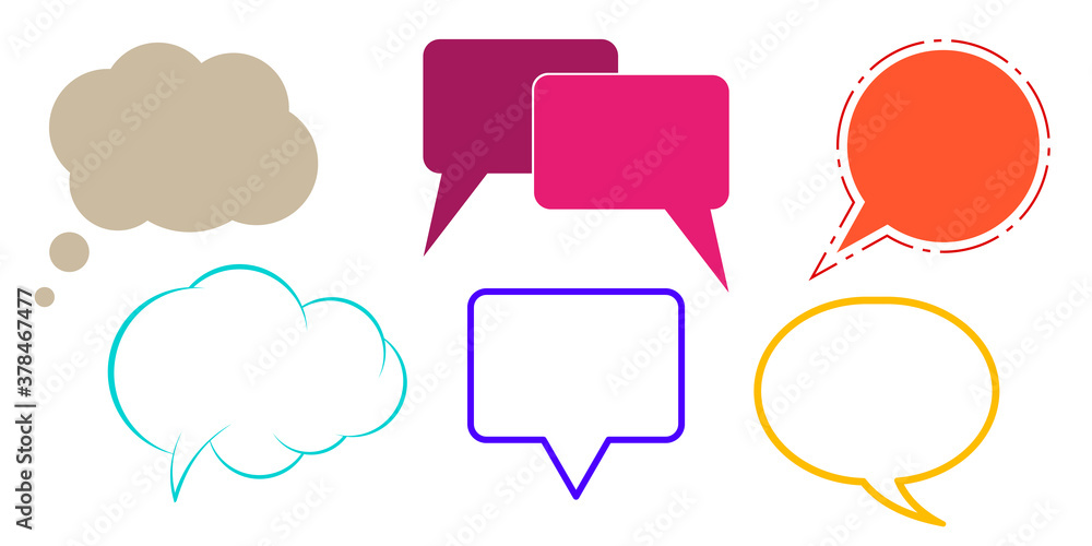 Thought cloud and speech bubble vector set Thought cloud and speech bubble vector set