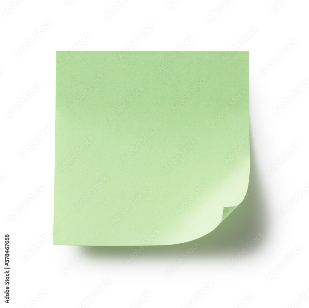 Green sticky notes on a white background Green sticky notes on a white background