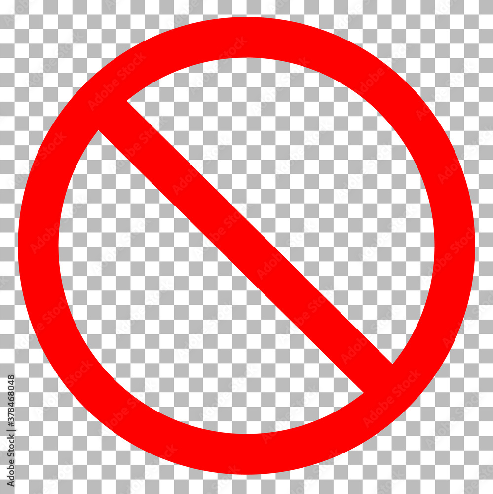 Prohibition icon transparent on white background. Prohibition symbol ...