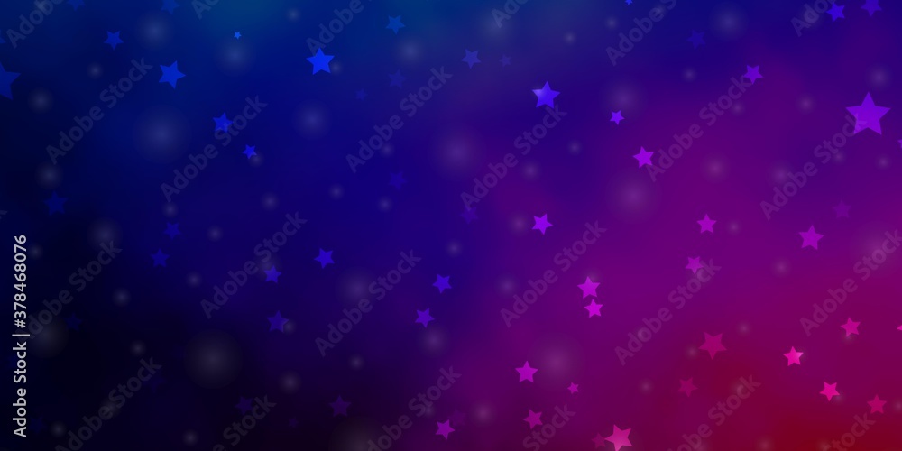 Dark Blue, Red vector layout with bright stars. Colorful illustration in abstract style with gradient stars. Best design for your ad, poster, banner.
