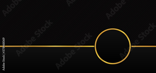 Luxury black and gold background circle frame design with space for content