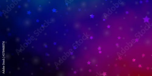 Dark Blue, Red vector layout with bright stars. Colorful illustration in abstract style with gradient stars. Best design for your ad, poster, banner.