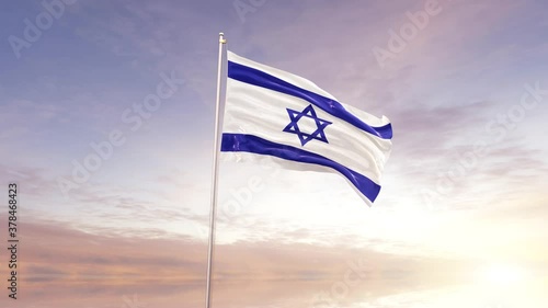 Israel Flag With Air Force.  photo