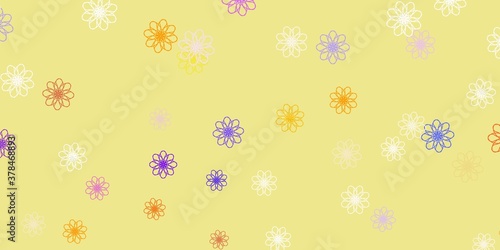 Light Blue, Red vector natural backdrop with flowers.