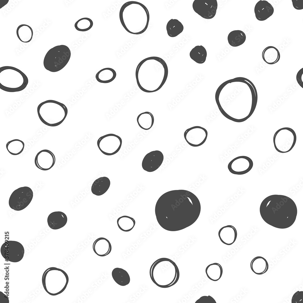 Abstract Black and White Seamless Pattern. Vector Dotted Textured Background.