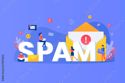 Dangerous email spam concept illustration. Illustrations for websites, landing pages, mobile apps, posters and banners.