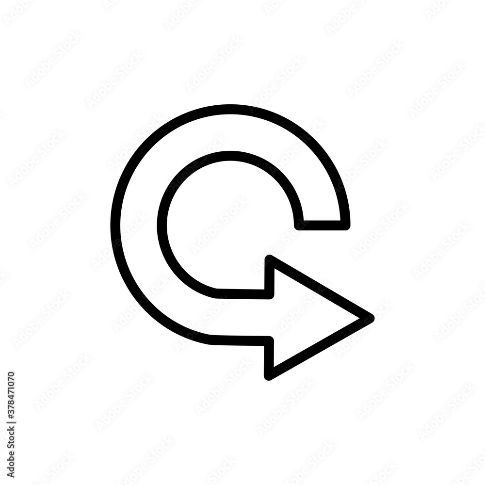 Curved arrow line icon. Design template vector Curved arrow line icon. Design template vector