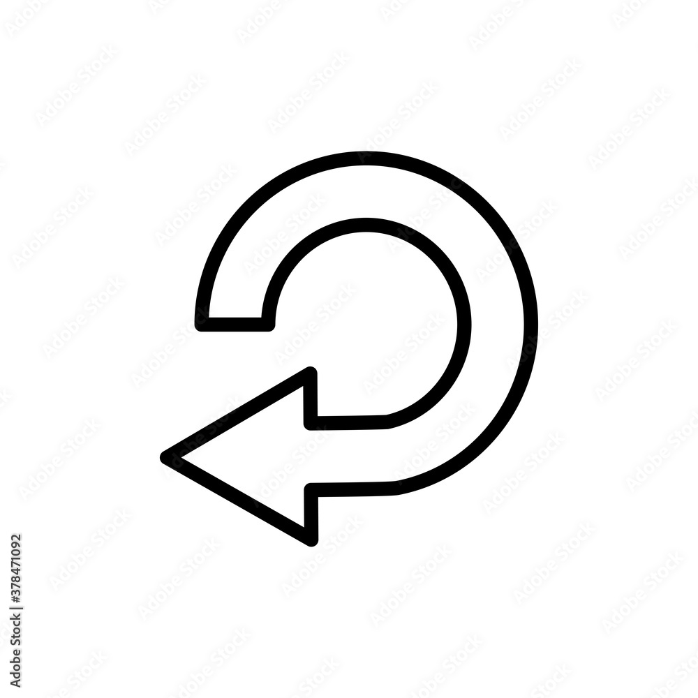 Curved arrow line icon. Design template vector Curved arrow line icon. Design template vector