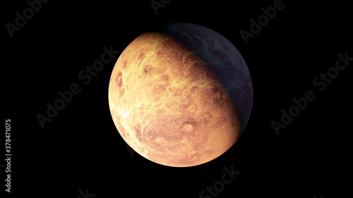 Obraz na plátně Venus planet black background isolated