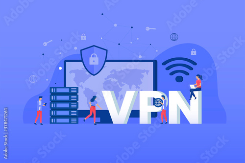 Virtual Private Network service illustration concept. Illustrations for websites, landing pages, mobile apps, posters and banners.