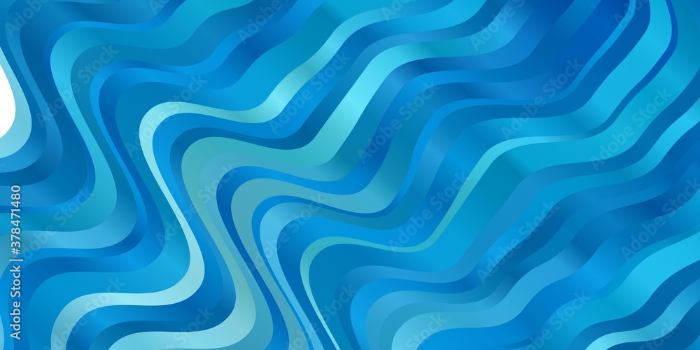 Obraz premium Light BLUE vector pattern with curved lines. Colorful illustration in circular style with lines. Pattern for commercials, ads.