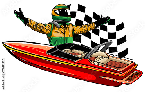 Motor boat race Vector illustration design art