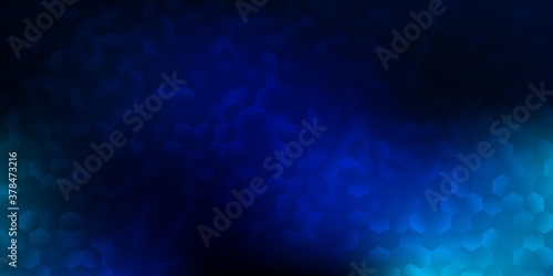 Dark blue, green vector texture with colorful hexagons.
