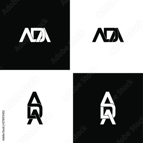 ada letter original monogram logo design set