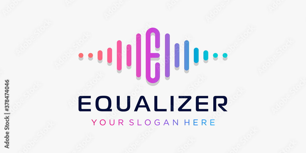 Letter E with pulse . equalizes element. logo template electronic music, equalizer, store, DJ music, nightclub, disco. audio wave logo concept, multimedia technology themed, abstract shape. Letter E with pulse . equalizes element. logo template electronic music, equalizer, store, DJ music, nightclub, disco. audio wave logo concept, multimedia technology themed, abstract shape.