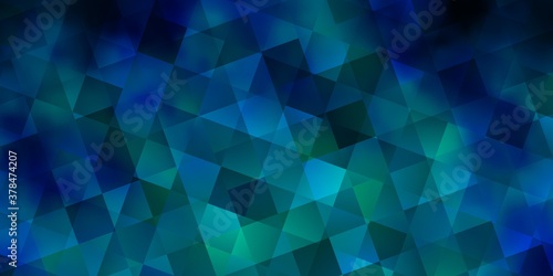Dark BLUE vector backdrop with lines, rhombus.