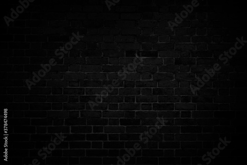 Black Brick Wall Texture - Black Abstract Background - Dark Backdrop