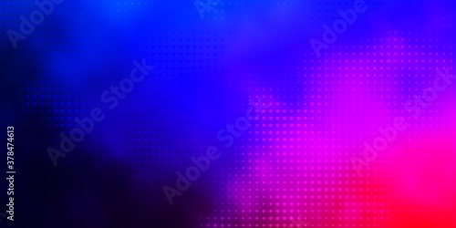 Dark Blue, Red vector background with bubbles. Abstract decorative design in gradient style with bubbles. Pattern for wallpapers, curtains.