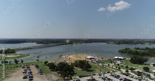 Aerial video of Little Elm Park in Little Elm Texas on lake Lewisville. photo