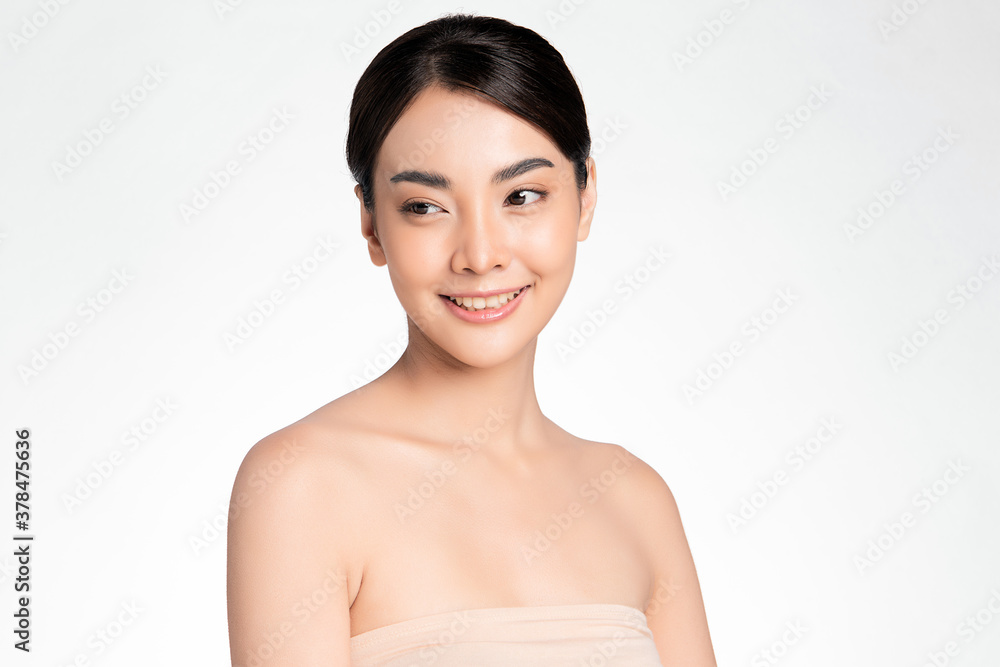 Beautiful young asian woman with clean fresh skin on white background, Face care, Facial treatment, Cosmetology, beauty and spa, Asian women portrait Beautiful young asian woman with clean fresh skin on white background, Face care, Facial treatment, Cosmetology, beauty and spa, Asian women portrait