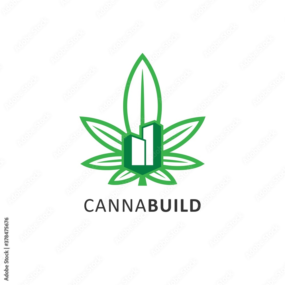 cannabis build logo. vector illustration cannabis build logo. vector illustration