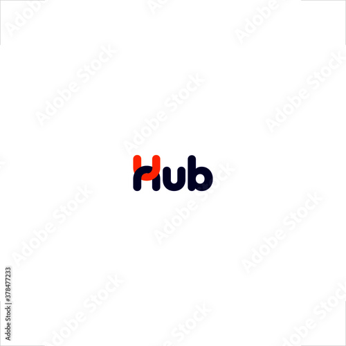 Hub logo connecting H letter design photo