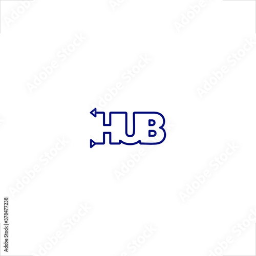hub logo outline word mark design photo