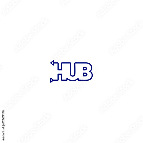hub logo outline word mark design