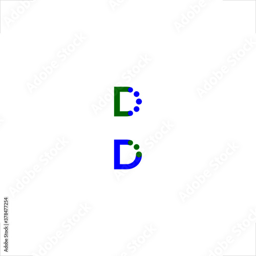  initial D letter logo connecting dots design