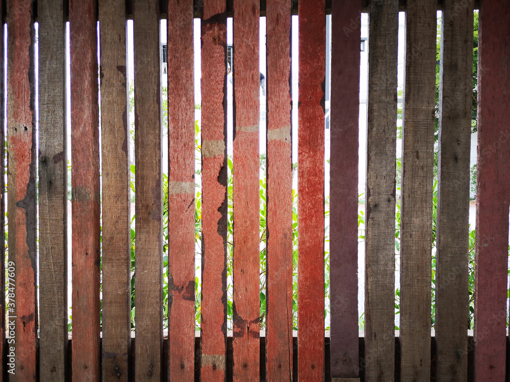 Fototapeta premium Close up old wood material background for wall Vintage.