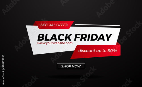 elegant sale banner label for black friday discount offer for retail shopping commerce