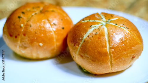 Wallpaper Mural Korean garlic cheese bread on wood background. Torontodigital.ca