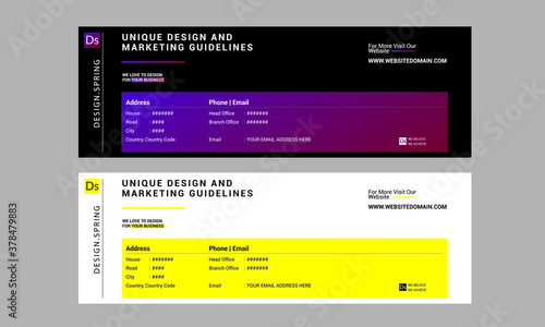 Flat and modern unique corporate email signature design for professional use