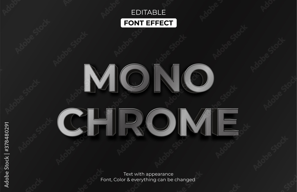 Monochrome color text style, Editable font effect Monochrome color text style, Editable font effect
