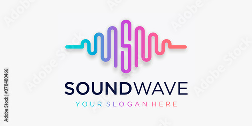 Letter S with pulse . sound wave element. logo template electronic music, equalizer, store, DJ music, nightclub, disco. audio wave logo concept, multimedia technology themed, abstract shape.