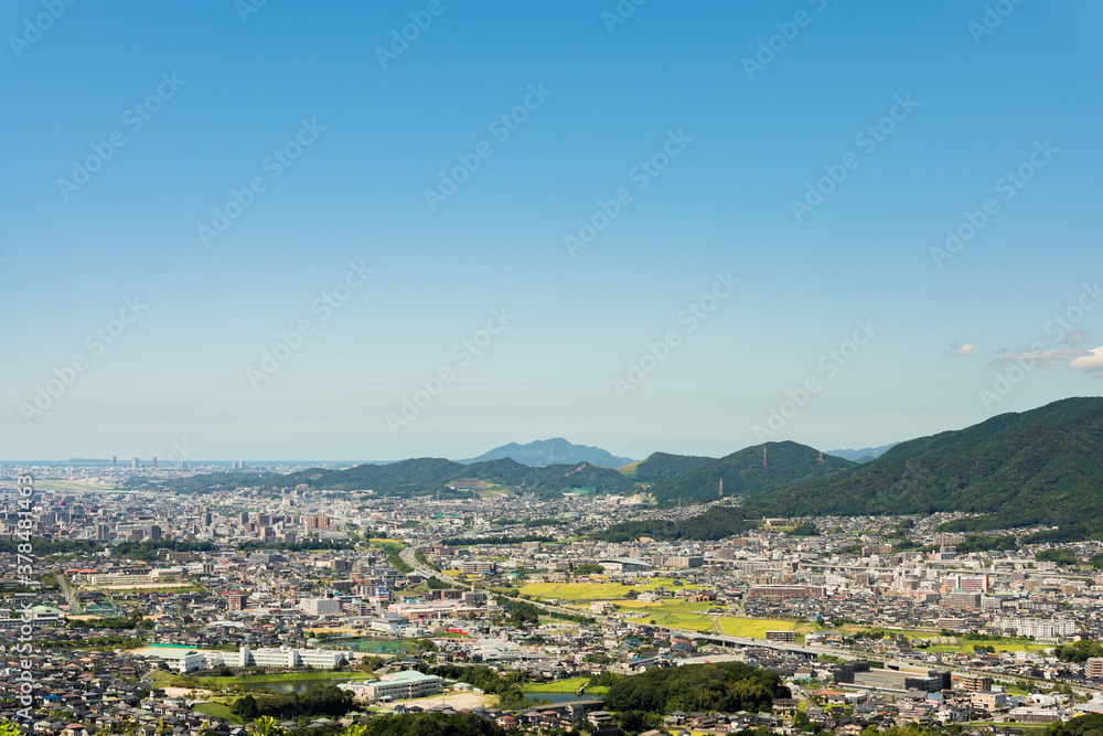 山頂から眺める福岡の市街地