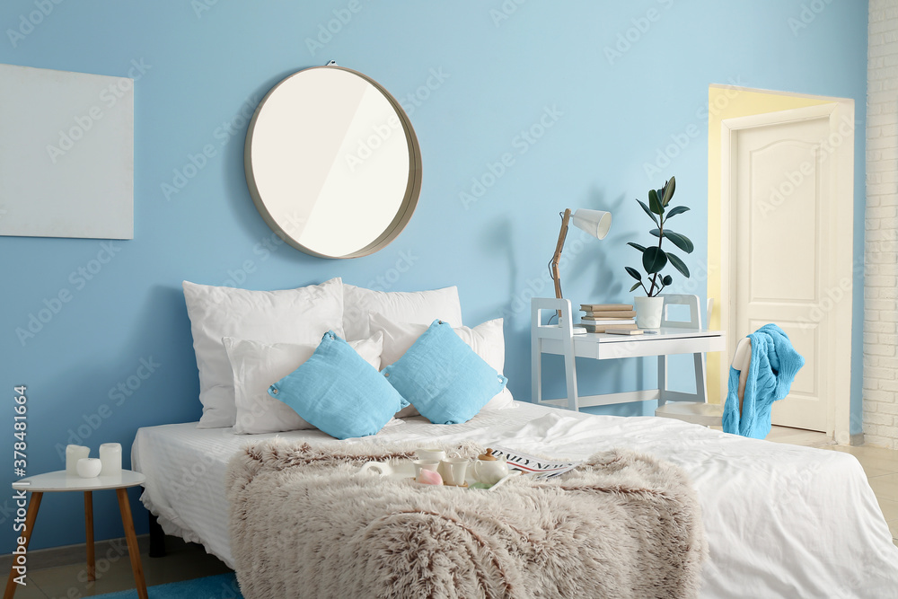 Fototapeta premium Interior of modern comfortable bedroom