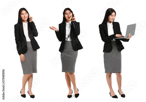 Beautiful Asian secretary w...