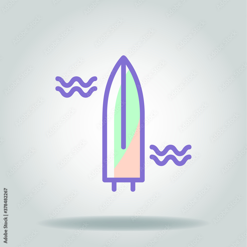 surf board colorful colorful icon
