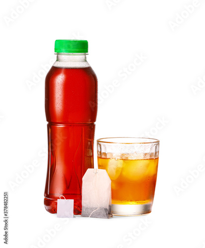 Refreshing iced tea bottle ...