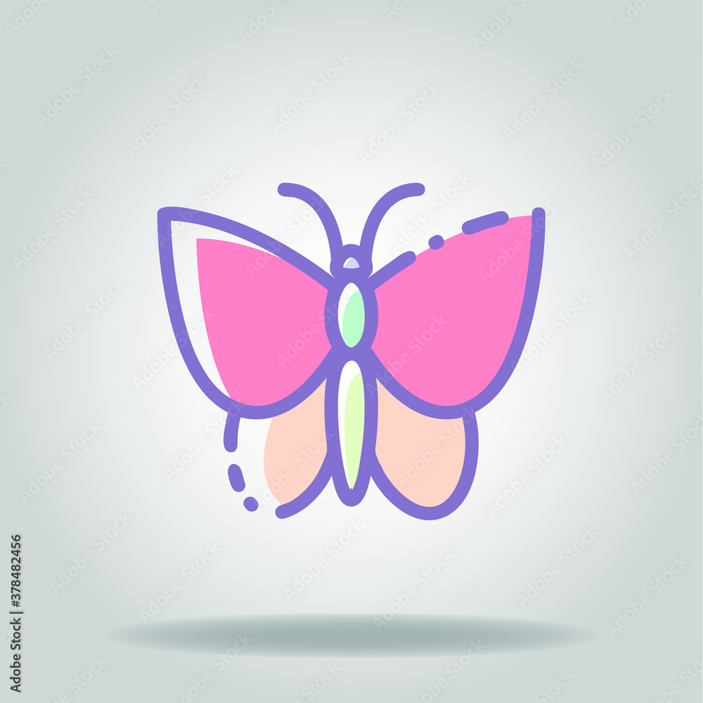 butterfly colorful icon
