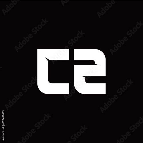 C Z letter monogram style initial logo template