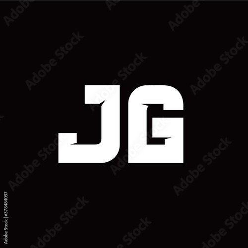 J G letter monogram style initial logo template
