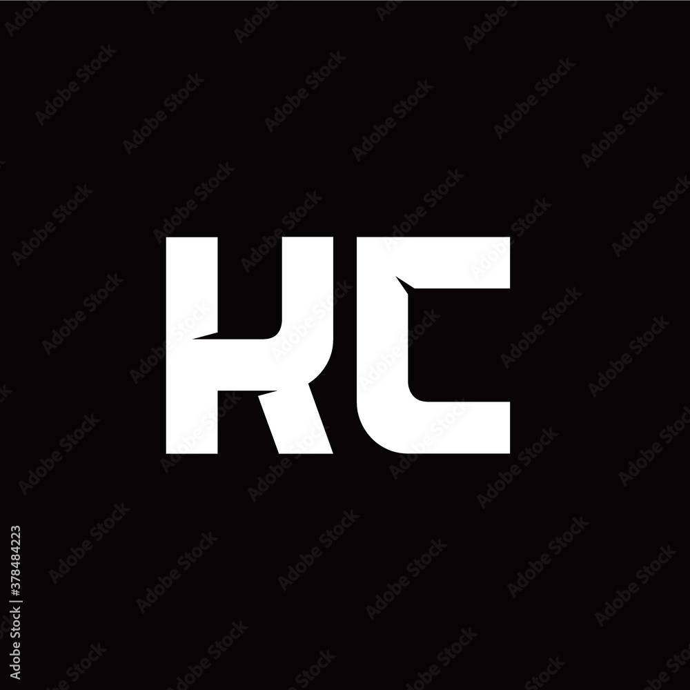 K C letter monogram style initial logo template K C letter monogram style initial logo template