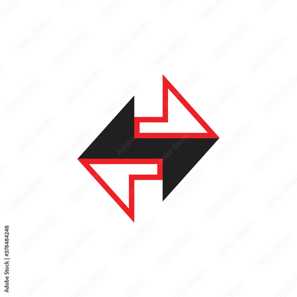 Back and Forth Arrow logo design vector Back and Forth Arrow logo design vector
