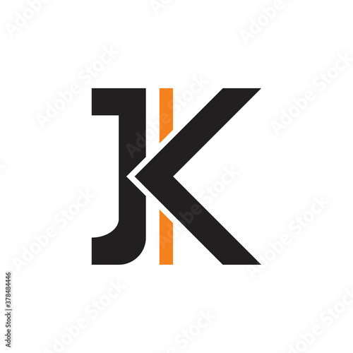 JK letter logo design vector photo